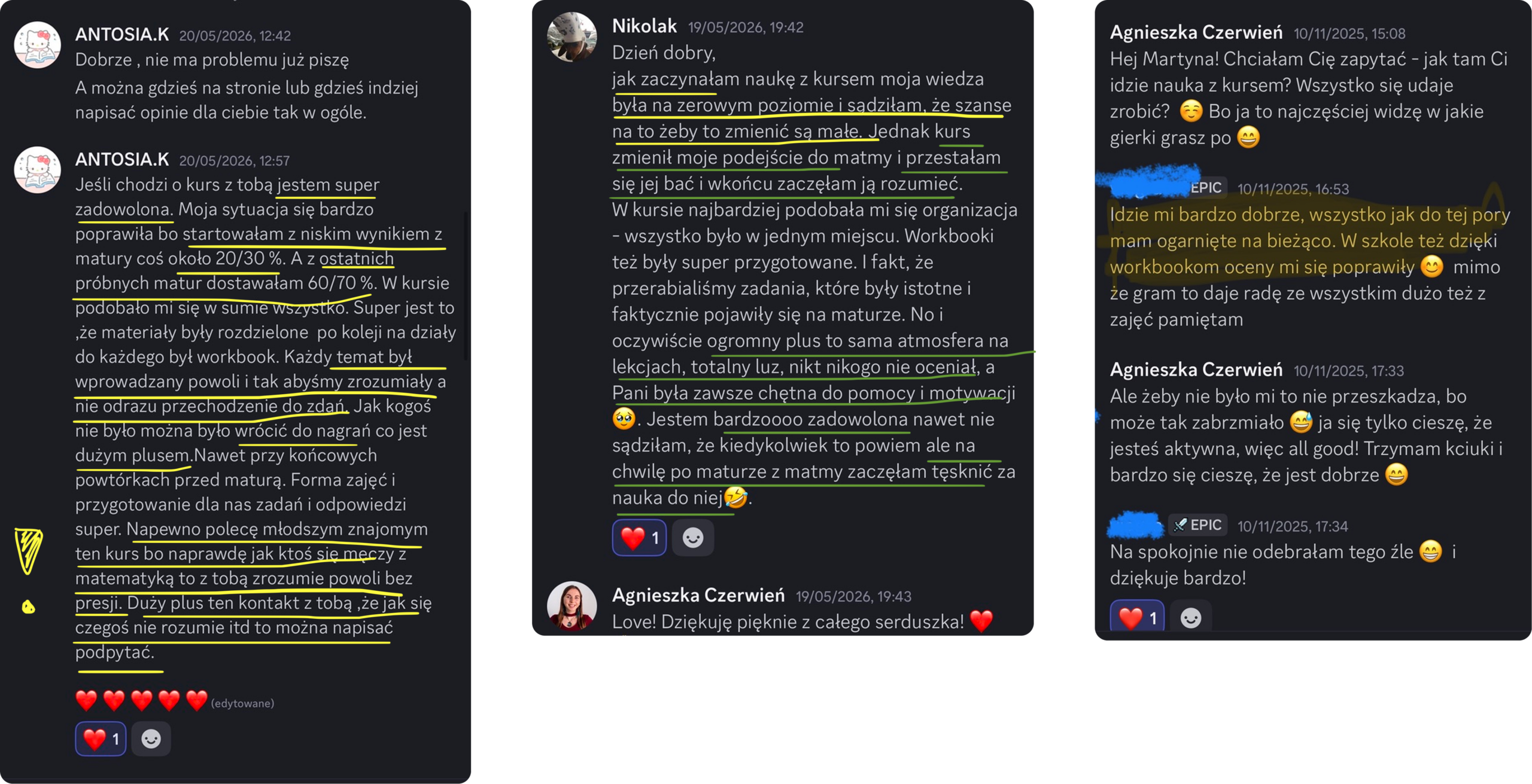 opinie uczniów